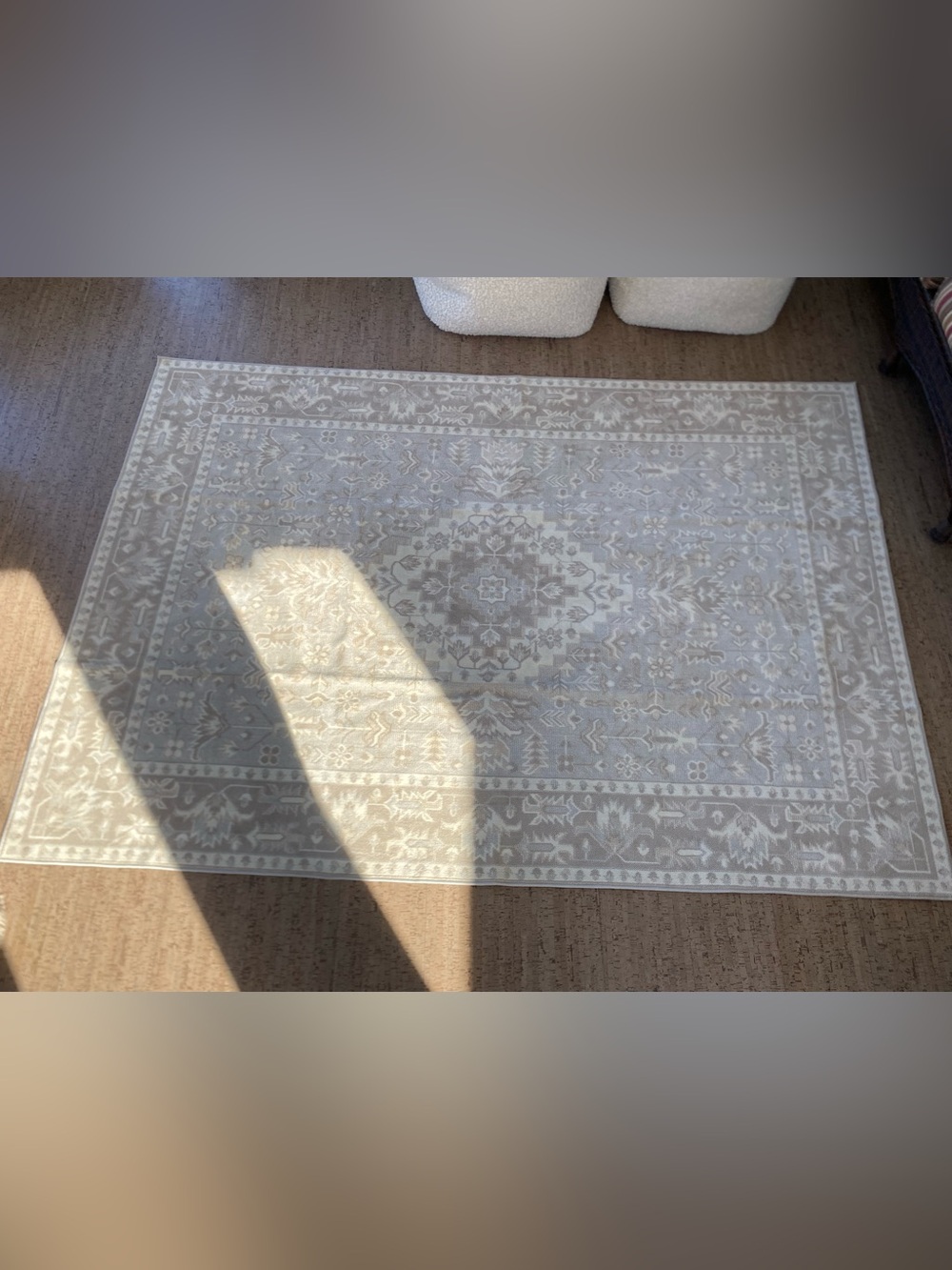 EDEN Washable Woven Jacquard Rug - Beige